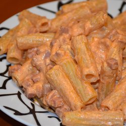 Pasta ricotta, cotto e pomodoro